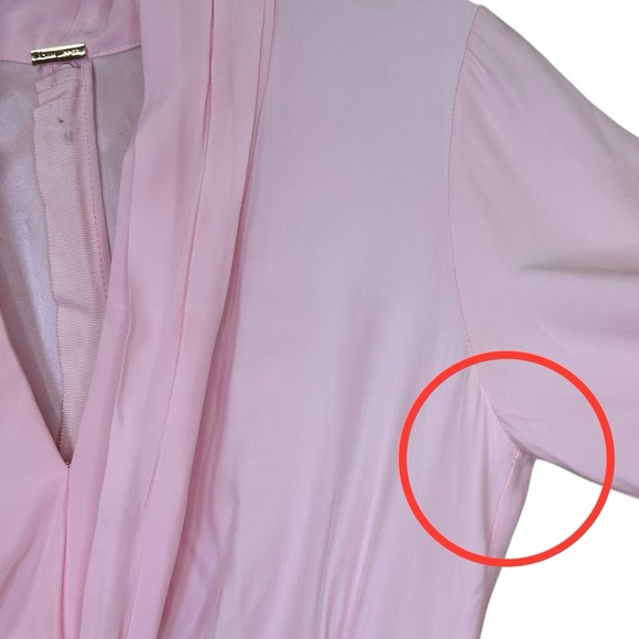 ADAM LIPPES - Pleated Draped Silk-Crepe Midi Dress in Baby Pink - Est Size XS, 0 - Picture 15 of 17